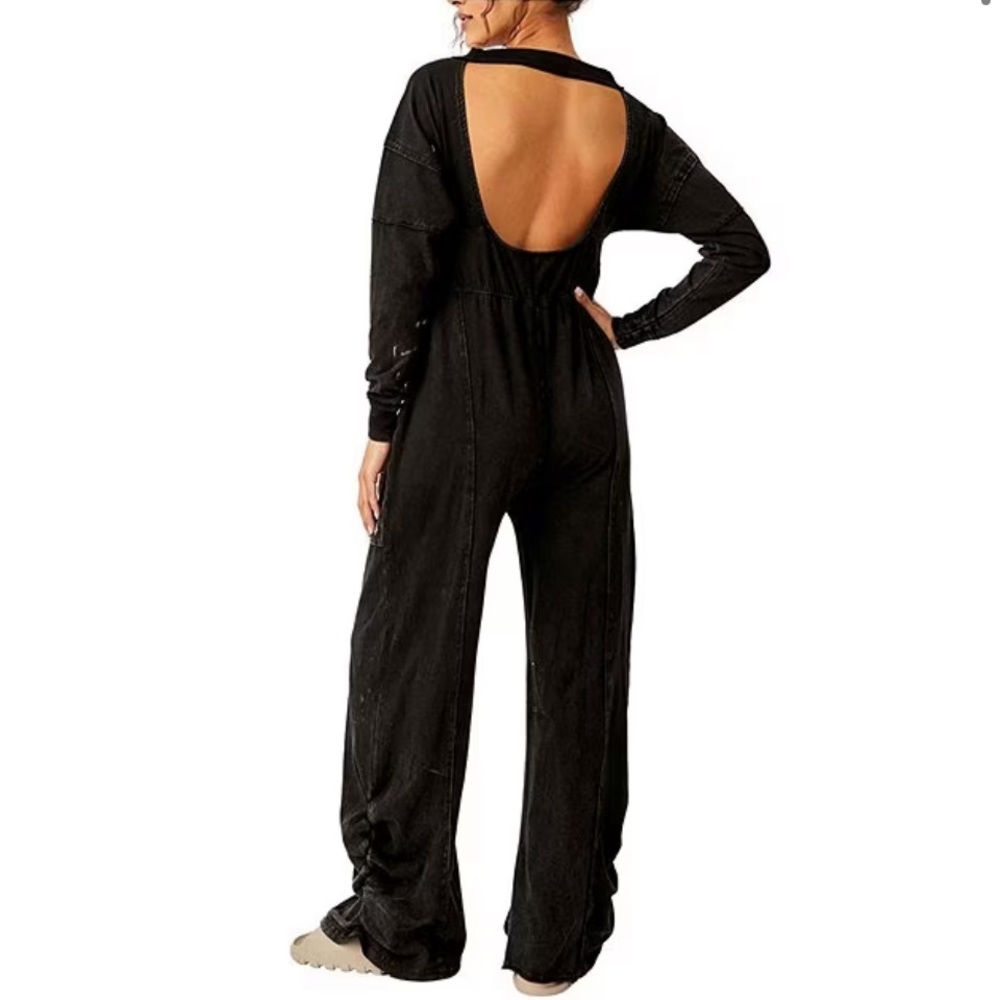 FP Movement Hot Shot Front Runner Long Sleeve Patch Pocket Wide Leg Onesie
